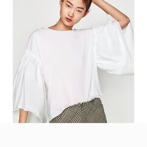 NWT ZARA WHITE TOP S